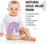 Hilph Baby Colic, Gas and Upset Stomach Relief, Heated Warmer Tummy Wrap with 2 Gel Packs for Newborns and Infants, Baby Heating Pad Swaddling Belt Natural Relief (Purple Dinosaur) - Image 2